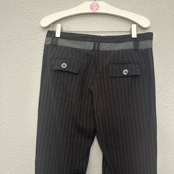 Grass Collection Gray Straight Leg Pants with Subtle Pattern - Picture 3 of 4